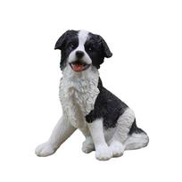 Border Collie Resin Car Decor With Handpainted Finish For Animal Enthusiasts