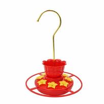 Leak-proof Hummingbird Feeder Plastic Detachable Bird Food Bowl with Flower Durable Hanging Feeder Bowls Home Garden raudona