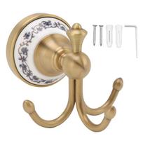 Golden Coat Hook Copper Ceramic Robe Hook Beautiful Decorative Clothing Robe Hook  Space Saving