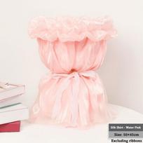 50×45 cm Silk Flower Wrapping Paper Silk Tulle Bouquet Wrapping Paper  for Bouquet Packaging rožinė