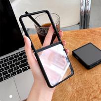 For Samsung Galaxy Z Flip 7 6 5 ZFlip7 FE Phone Case Frosted Transparent Folding Shockproof Protective Silicone Cover Galaxy Z Flip7 gryna