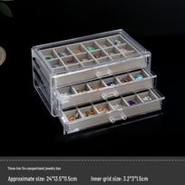 Nail Art Multi-layer Velvet Storage Box with Transparent Multiple Compartments and Large Capacity for Rhinestones and Accessories