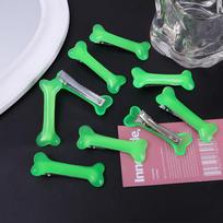 White Bone Hair Clip Cute Cartoon Bobby Pin Girl Fashion Dog Bones Decoration Small Hairpins Barrettes Y2K Accessories Wholesale 1pcs žalia