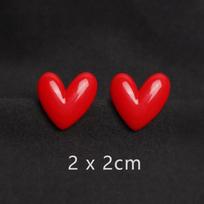 2Pcs Women Cute Red Heart Brooches Romantic Love Heart Resin Pins Mini Decorative Fashion Lovers Gift Clothes Bag Accessories
