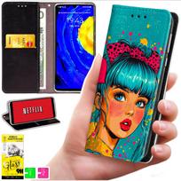 Etui Typu Portfel Do Motorola Moto G56 - Pokrowiec Bluemoon Nadruk + Szkło 9H