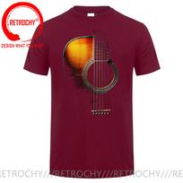 Men's Acoustic Guitar Lite T Shirt Men Music Guitar Draft Acoustic T-Shirt Tops Humor Classic Short Sleeve O Neck Tees Plus Size S black