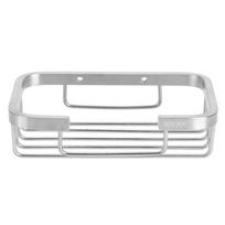 Stainless Steel Soap Rack Brushed Finish Square Design Soap Dish Silver Efficient Drainage Soap Organizer Box Hotel Home