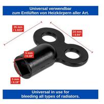 Black Radiator Valve Key Faucet Key Water Tap Plumbing Bleeder Air Vent Central Heating Tool Heater Wrench for Home Plumbing juoda