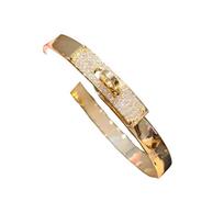 Retro Copper Geometric Cuff Bracelet With Silver Finish For Daily Wear auksas