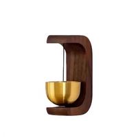 1Pc Japanese-Style Wooden Wind Chime Doorbell - Wireless Entrance Decoration With Soothing Sound, Elegant Valentine'S Day Gift For Door Decoration Brown