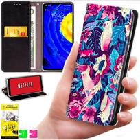Etui Typu Portfel Do Motorola Moto G06 / G06 Power - Pokrowiec Bluemoon Nadruk + Szkło 9H