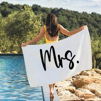 Mr. & Mrs. Print Towel Quick Drying Beach Towels Are Suitable For Swimming Pools Camping Yoga And The Gym STJ40x70CM
