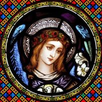 Stained Glass Window Film Static Cling Custom Frosted Religious Jesus Mary Angels Stickers for Church & Home Decor Window (as the picture,30X30cm)