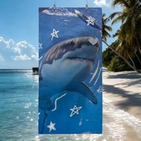 Shark Exploring the Sea Towel Quick Drying Beach Towels Are Suitable For Swimming Pools Camping Yoga And The Gym STJ40x70CM