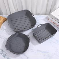 Silicone Air Fryer Liner & Baking Mat, Oven-Microwave Safe, High-Temp Resistant Cake Mold. Round Black