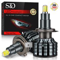 2 vnt 4 pusių CSP H11 H1 H7 Led priekinių žibintų lemputė, skirta Auto Mini 9012 9005 9006 H8 H9 Automobilių žibintai HB4 HB3 Hir2 lempos 360 Super Bright White 6500K 9012 HIR2