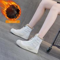 2024 Women's Real Fur Snow Boots: Trendy Leather Platform Shoes with Thick Soles, Versatile for Casual Fashion. 38 balta