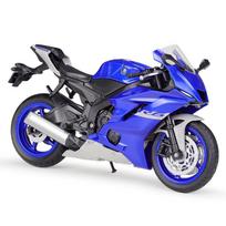 Welly 1/12 Yamaha YZF-R6 lydinio lenktyninio motociklo modelis Metalinis liejimo būdu pagamintas gatvės motociklo modelis Imitacinis kolekcinis žaislas vaikams Dovana mėlyna