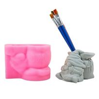 Unique Succulent Vases Pen Holder Moulds Beautiful Flowerpot Silicone Mold Flexible Container Mold for Crafting Projects 1