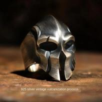 Original  Spartan Helmet Without Inlay Exaggerated Domineering Retro Mens Rings New In Opening Adjustable Ring Jewelry resizable