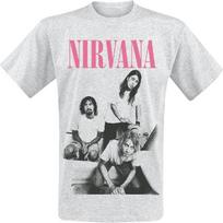 Nirvana T Shirt Bathroom Photo Band Logo Official Mens Grey Size L S balta