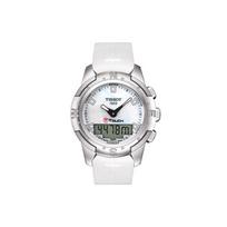 Tissot T-Touch II serijos kvarcinis mechanizmas Madingas sportinis laikrodis 100m atsparumas vandeniui Vyriški laikrodžiai Baltas titanas T047.220.47.111.00 White Dial