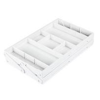 2/3 pakopų ištraukiamas laikymo padėklas Reguliuojamas stalo įrankių skyriklis Virtuvės įrankiai White-1 Row 2 Layers