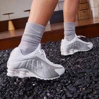 Nike Shox R4 Baltas Metalinis Sidabras (Moteriškas) 36.5