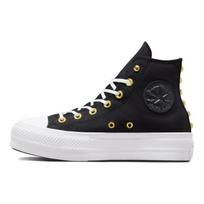 (WMNS) Converse Chuck Taylor All Star Lift Platform Star Studded 'Black White Gold' Women's A05453C EU 37
