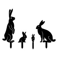 Easter Bunny Carrot Garden Stakes Decorative Stakes Art Ornament Crafts Accessory for Festival Wedding Birthday Party 1