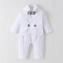Britiško stiliaus kūdikio krikšto kombinezonas: Berniukų ilgomahovių pavasario/rudens apranga 6-9 months, 0.25kg balta