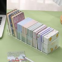 Transparent Stationery Finishing Box Portable Sticky Note Sorting Box  Charging Line Have Compartments