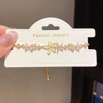 Minimalist Zircon Flower Chain Jewelry With Gold Finish For Womens Gift And Trendy Accessory auksas