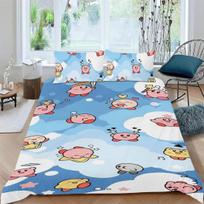 Cute Cartoon Duvet Cover K-Kirby Pillowcase Bedding Set For Adult Boy Girl Bedroom Decoration Children Single Double Size 70x133cm 2pcs