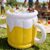 Inflatable Beer Cup Party Beverage Cooler+1 Large Air Pump, Beer Beverage Cooling Box Ice Bucket, Especially Suitable for Gatherings