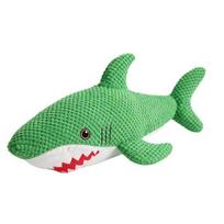 Stuffed Shark Dog Toy Plush Squeaky Dog Chew Toy Interactive Puppy Teething Toy Snuggle Toy for Dogs Tug-of-War Anxiety Relief žalia