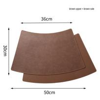 European Cowhide Leather Fan-Shaped Waterproof Heat-Resistant Placemat for Dining Tables