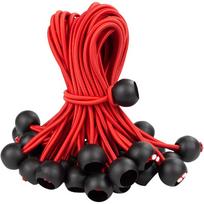 50Pcs Ball Bungee Cords with Elastic String Tarpaulin Flagpole Ties Cargo Tie Down Cords for Outdoor Indoor Activities raudona