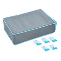 Cooling Pad For Dog 51.5x38x14cm Washable Bed With 5 Ice Packs Pet Cooling Mat For Puppy Cat Summer Outdoor Indoor Travel Crate pilka spalva