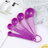 5 vnt. Kepimo ir maisto gaminimo įrankiai Plastikinis matavimo šaukštelis Matavimo samtis su skale violetinė