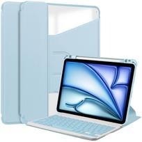 For iPad Air 11 M3 M2 Air 4 5 Pro 11 2018 Case, 360° Rotating with keyboard & Pen Holder-[Auto Wake/Sleep Function] Shockproof For iPad Air 11 M2 dangaus mėlyna spalva