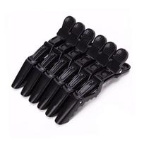6-12Pcs Hairdressing Alligator Clip Salon Perm Hair Dye Plastic Hairpin Wig Clip Haircut Partition Styling Clip Supplies black