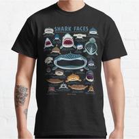 0530 Types of Sharks Gift for Shark Lover Short Sleeve t shirt Vintage Graphic Tee 100 cotton printed clothes All size Tops S