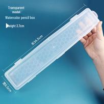Transparent Plastic Brush Box for Watercolor, Gouache, Oil, and Acrylic Painting - Enlarged and Thickened for Storage