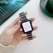 Keramikinė apyrankė Apple Watch 8 7 6 5 4 3 44mm 40mm Prabangi plieninė metalinė apyrankė IWatch apyrankei 8 7 6 5 4 3 38mm 42mm apyrankės pakaitalai 38mm   40mm 41mm juoda/sidabras