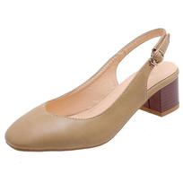 Fashion Summer Shoes For Women Sandals 2024 Large Size 52 50 Elegant Back Straps Low Heels Casual Nude Party Office Shoes Ladies Pumps 34 abrikosas