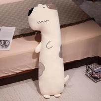 Cute Long Dog Plush Pillow Soft Stuffed Toys Cartoon Animal Puppy Doll Nap Sleep Hug Pillow Cushion Birthday Gift for Kids 80cm balta