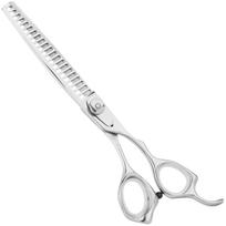Geib Kiss Silver Pink Chunker 7.5 - vienpusės tiesios retinimo žirklės, 21 dantis