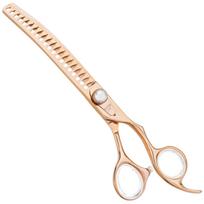 Geib Gold Pearl Curved Chunker 7.0 - vienpusės lenktos retinimo žirklės, 20 dantų, elegantiškos auksinės spalvos