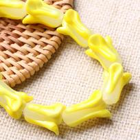 10vnt 20x10mm Kininio kopūsto formos rankų darbo stiklo karoliukai papuošalų gamybos reikmenims, „pasidaryk pats“ amatai, detalės 20x10mm-10pcs yellow